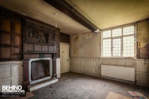 Pitchford Hall - Room with carved fireplace