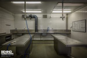 Queen Elizabeth II Hospital - Two of the morgue slabs