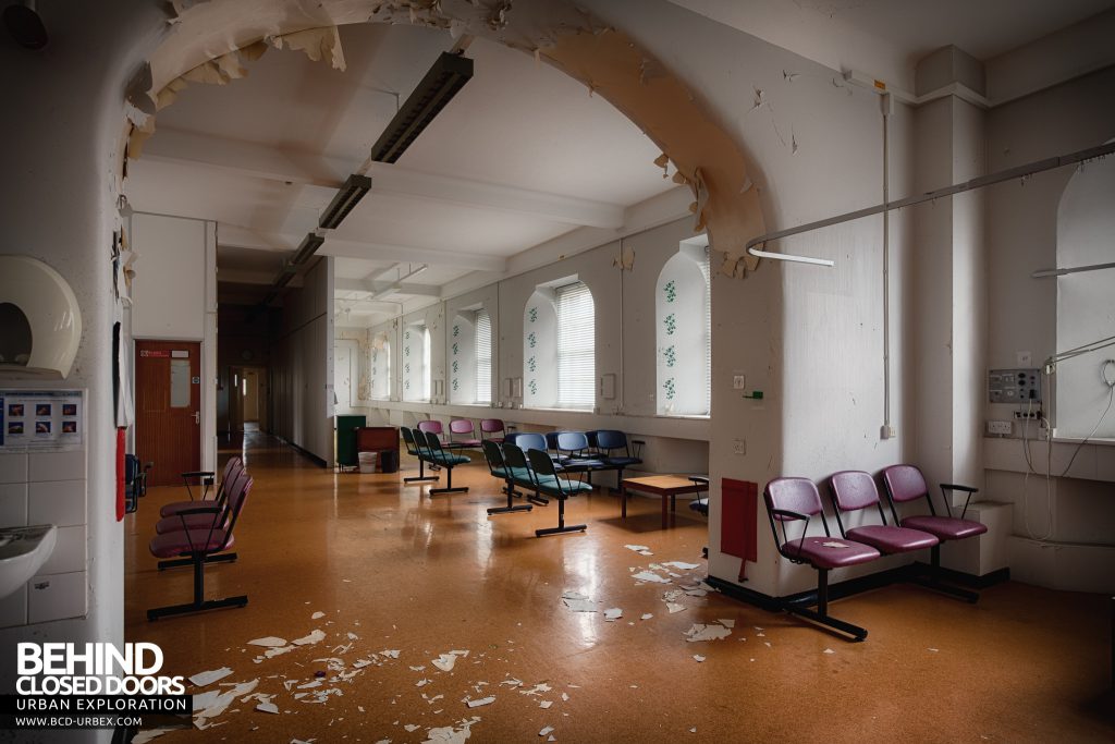 Royal Haslar Hospital - Temporary waiting room set up in an old ward