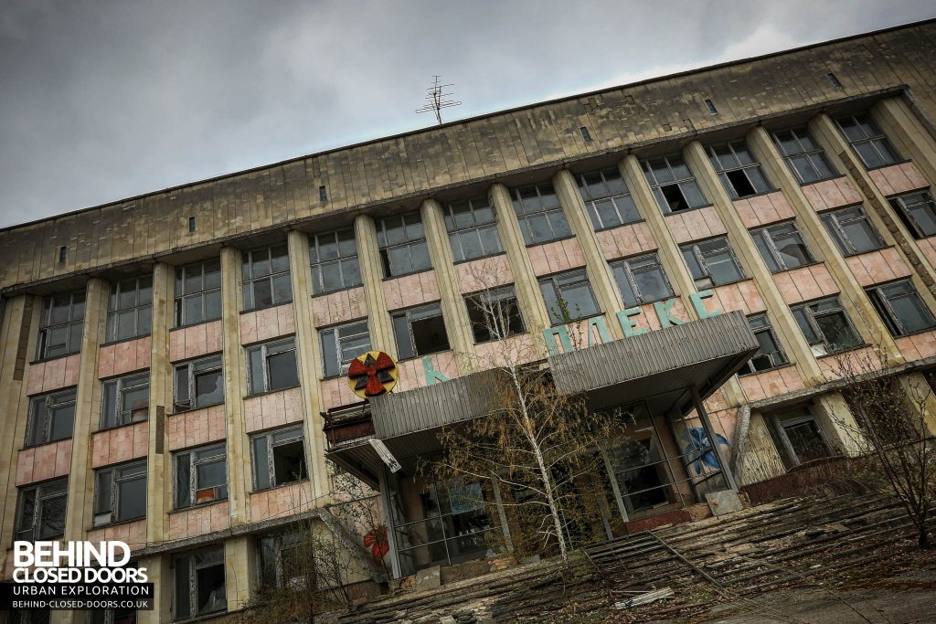 Pripyat - Radioactive sign on building