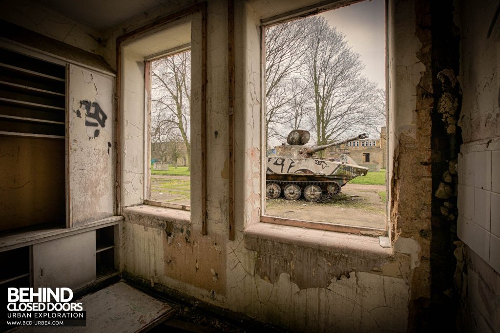 RAF Upwood - Tank from inside building
