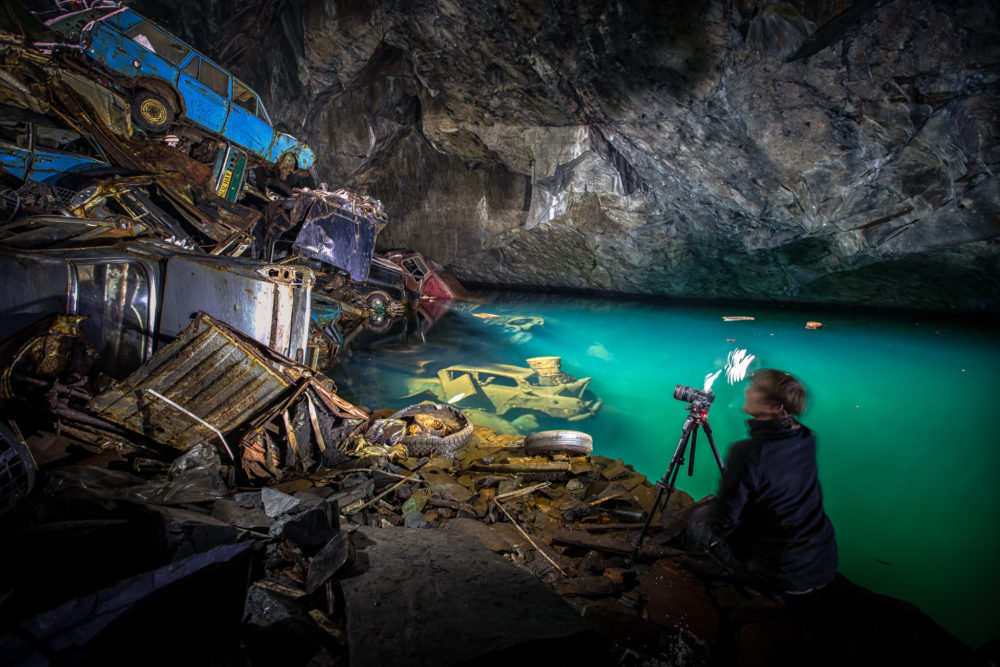 Cavern of the Lost Souls - proj3ctm4yhem photographing the pile of cars