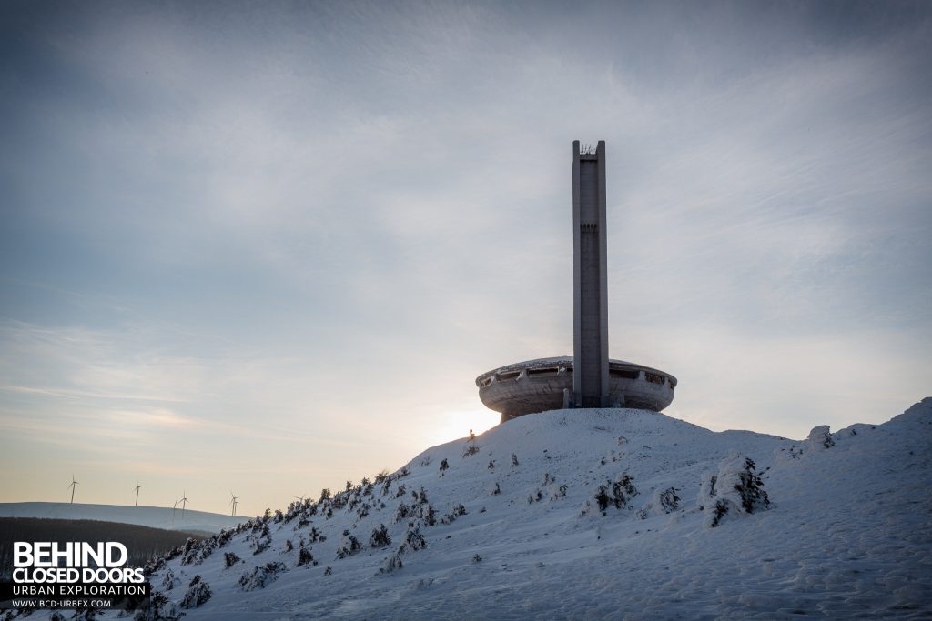 Buzludzha - The monument stands alone atop the bleak mountain