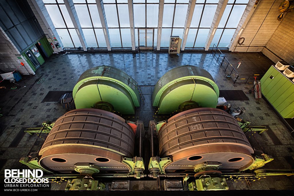 Bergwerk West Friedrich-Heinrich, Germany - View of winders from the crane walkway