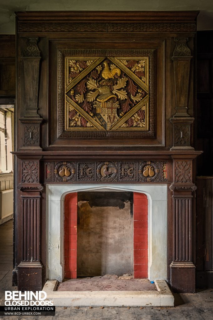 Pitchford Hall - Carved fireplace detail