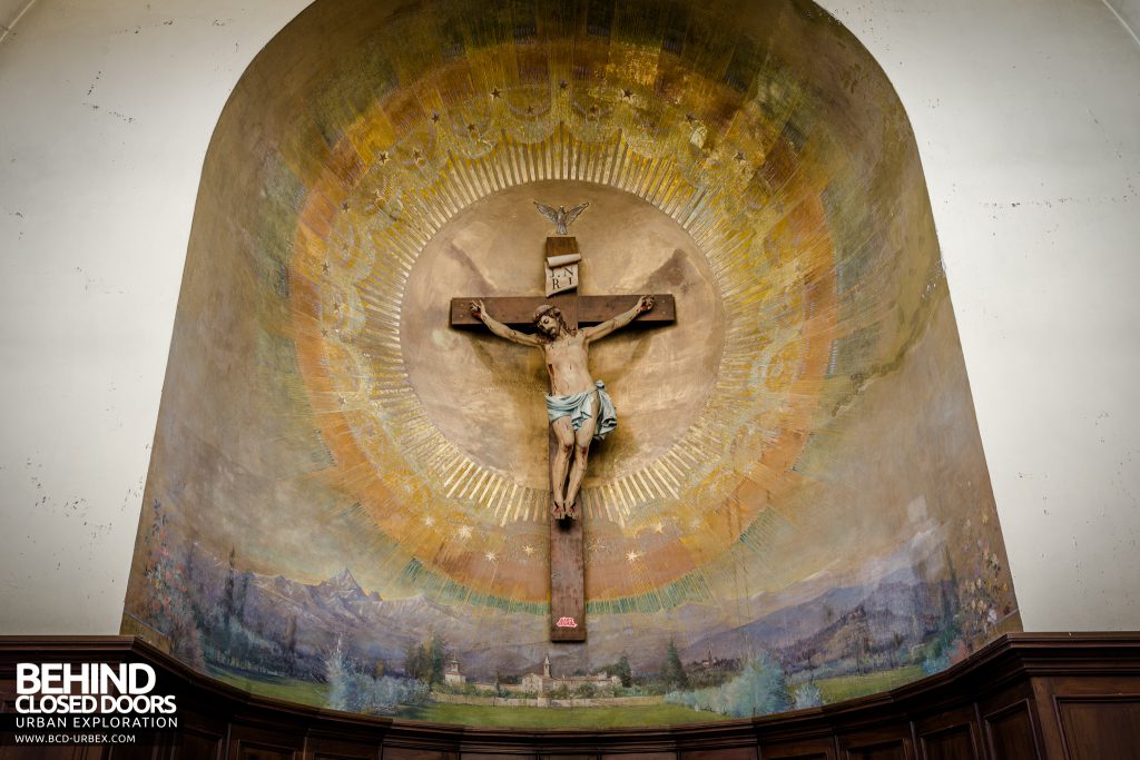 Monastero MG, Italy - Jesus figure above the altar