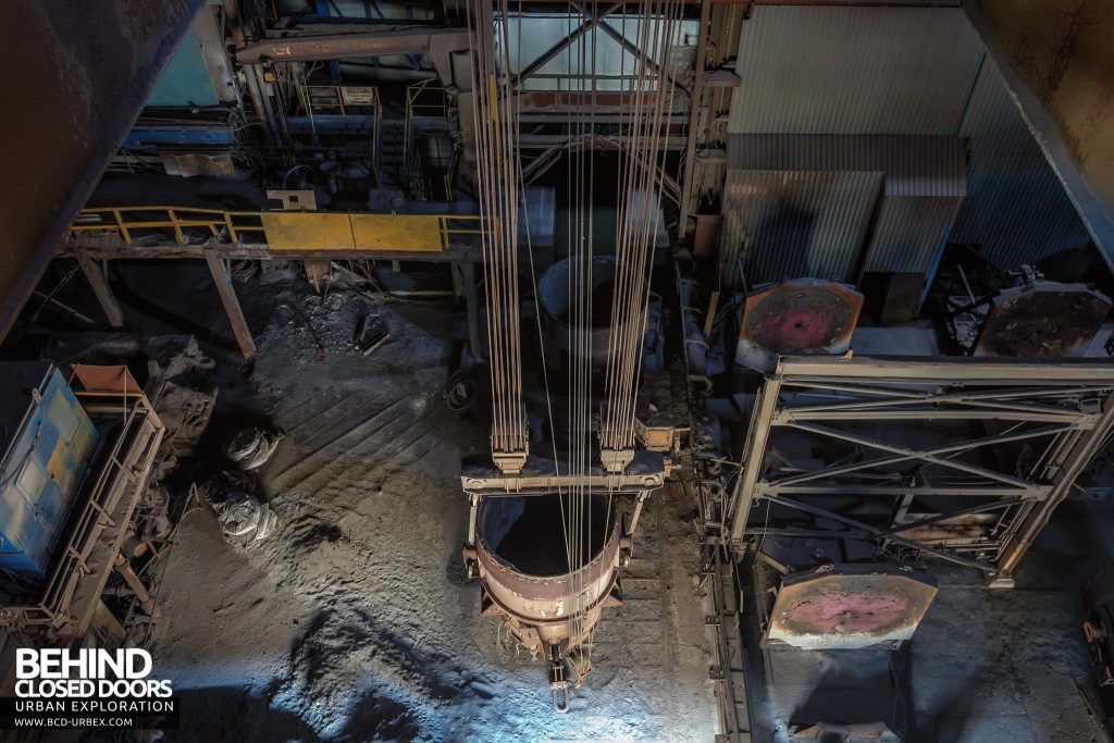 Thamesteel Sheerness - View from crane lifting one of the huge ladles