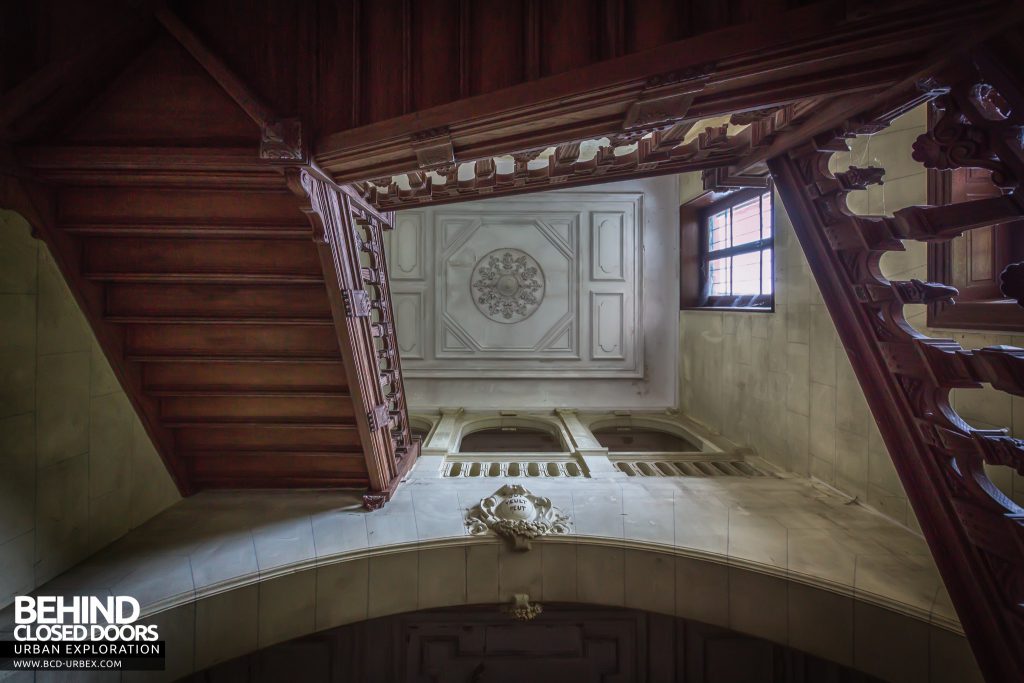 Château Poseidon, France - Looking up the staircase