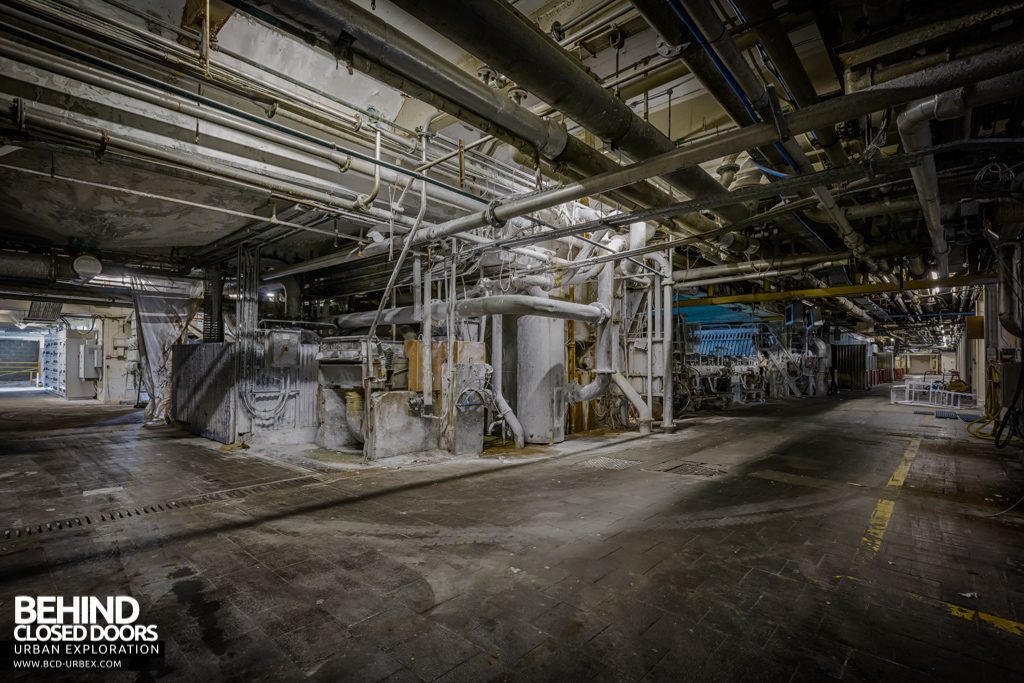 Tullis Russell Papermakers - Lower level of the huge machine