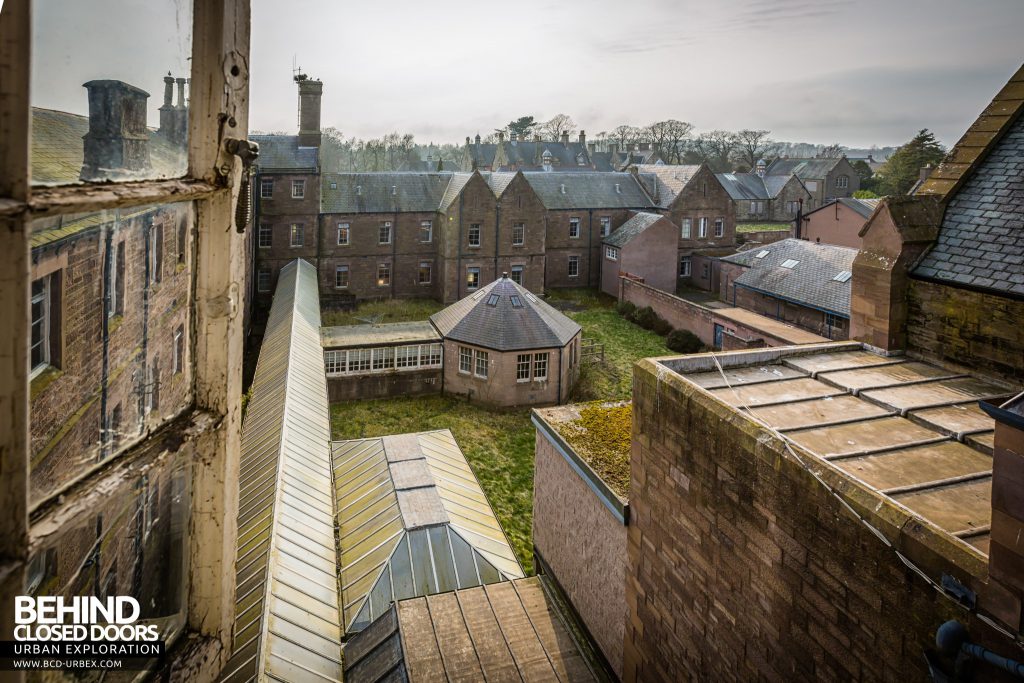 Sunnyside Asylum, Montrose - View over the glass corridors and one of two rotundas