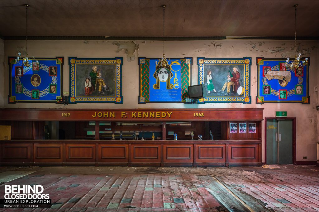 Wellington Rooms / Irish Centre, Liverpool - The pictures above the bar are painted onto the wall