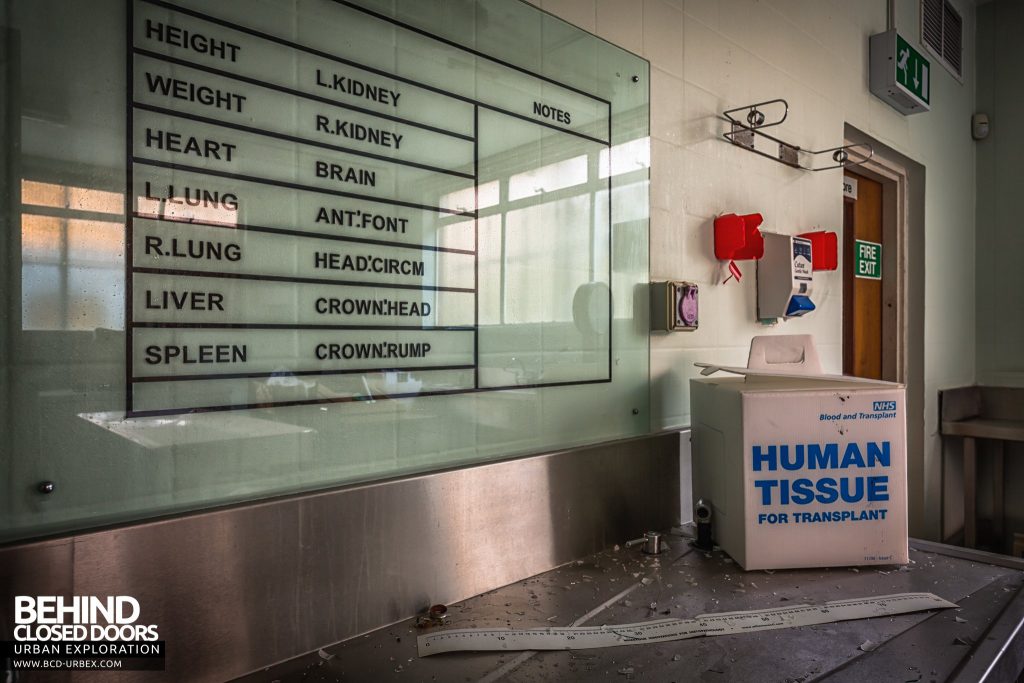 Forster Green Mortuary, Belfast - Board and human tissue box