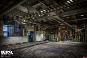 Goodyear Mixing and Retread Plant, Wolverhampton - Storage area with an old sign