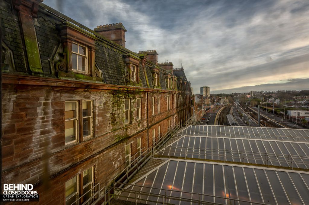 Station Hotel, Ayr - Rear of the hotel (viewed through a dirty window)