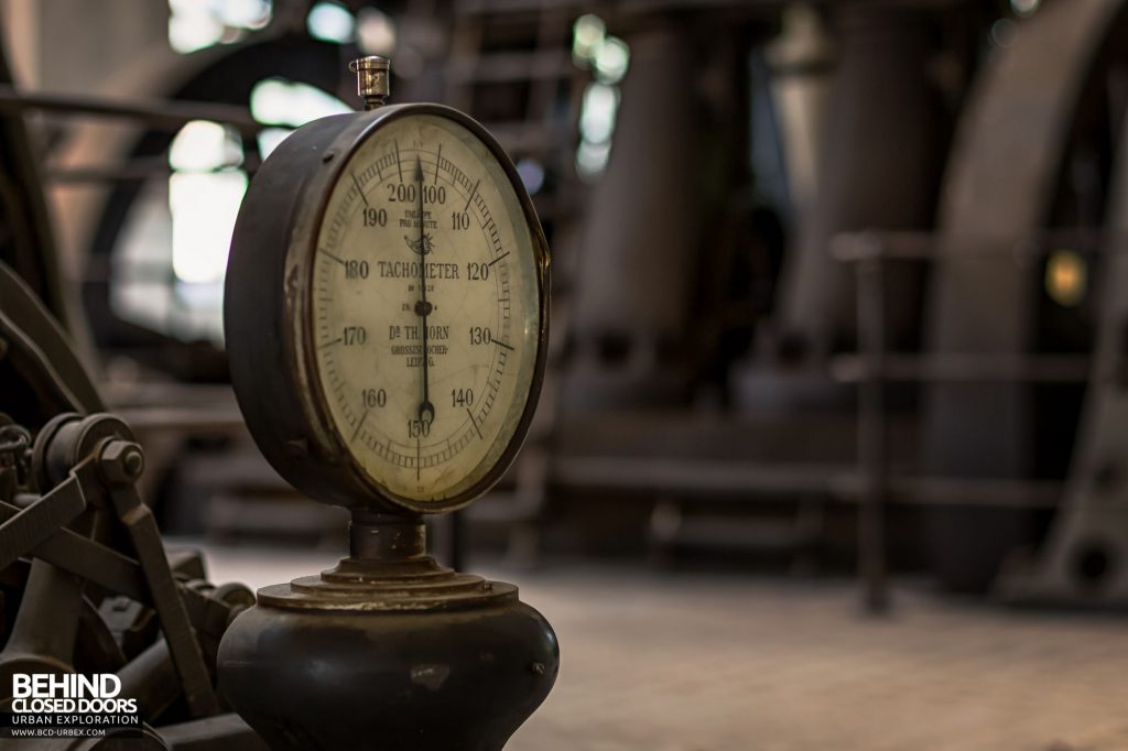 Diesel Centrale, Austria - Detail of one of the tachometer gauges