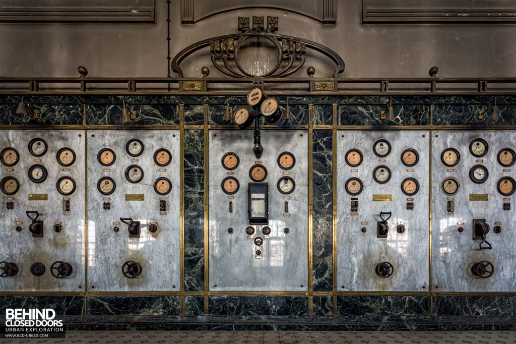 Diesel Centrale, Austria - The marble and brass control panel