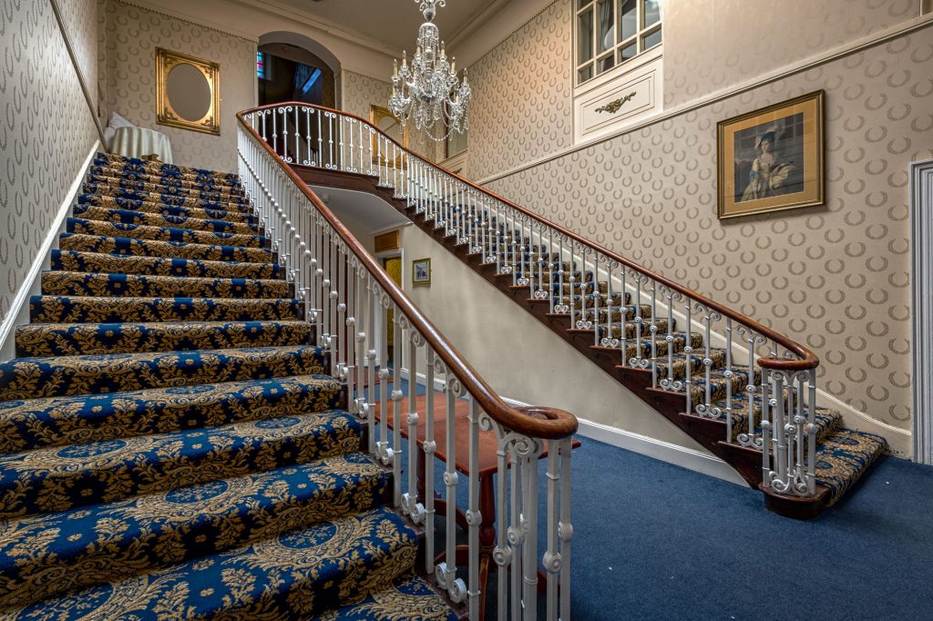 Royal Hotel - Angle view of the staircase