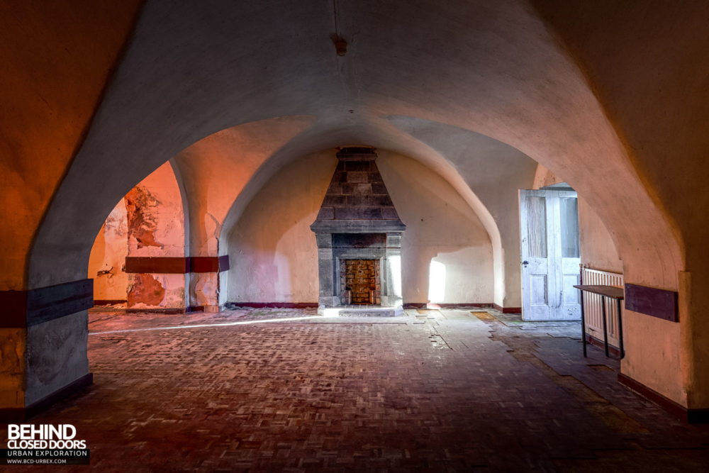 Castle MacGarrett, Ireland - This vaulted area of the dining room was once part of the original house